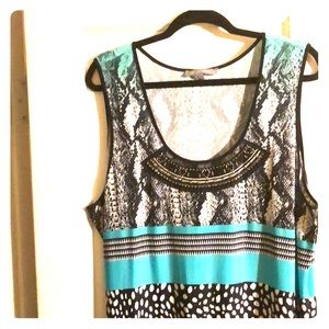 Turquoise & black & white Maxi dress beautiful